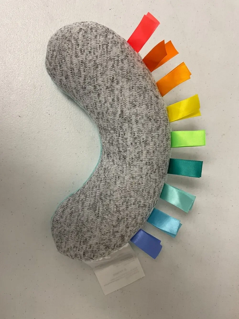 Sassy Tummy Time Bolster Cushion Pillow w/ Rainbow Ribbons
